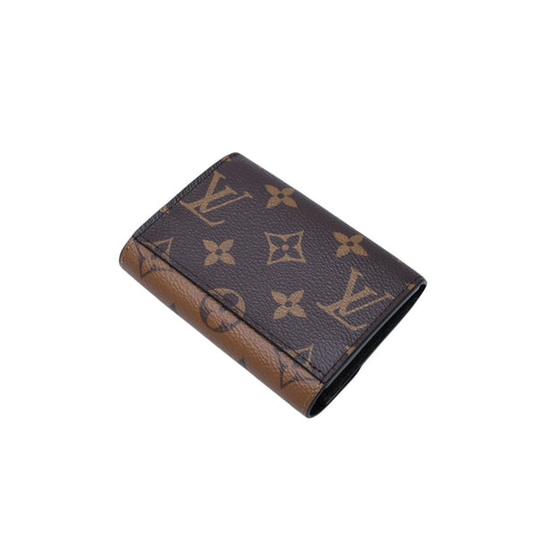 Very Good Condition LOUIS VUITTON Portomone Rosali Compact Wallet Monogram Canvas Gold Hardware Monogram Reverse Wallet M82333 Used 4a002332