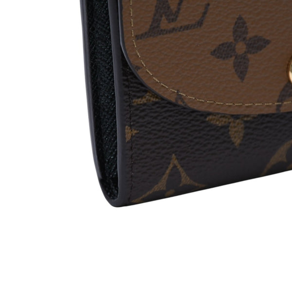 Very Good Condition LOUIS VUITTON Portomone Rosali Compact Wallet Monogram Canvas Gold Hardware Monogram Reverse Wallet M82333 Used 4a002332