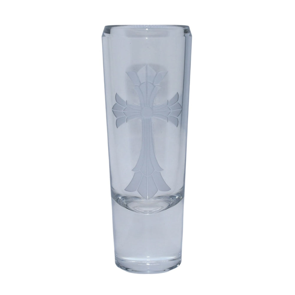 極美品 CHROME HEARTS クロムハーツ × Baccarat バカラ クロスモチーフ ガラス花瓶 クリア 中古 4a002320