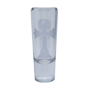 Very Good Condition CHROME HEARTS × Baccarat Cross Motif Glass Vase Clear Used 4a002320