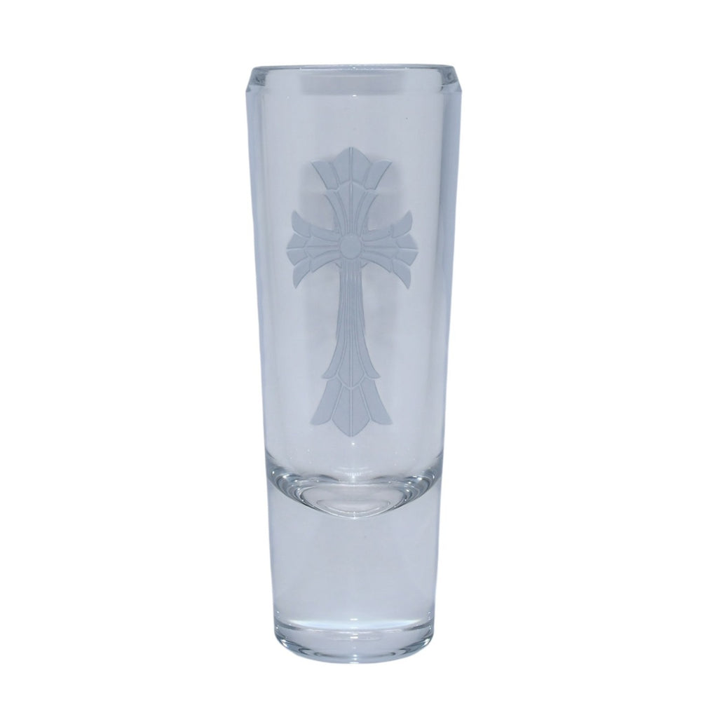 極美品 CHROME HEARTS クロムハーツ × Baccarat バカラ クロスモチーフ ガラス花瓶 クリア 中古 4a002320