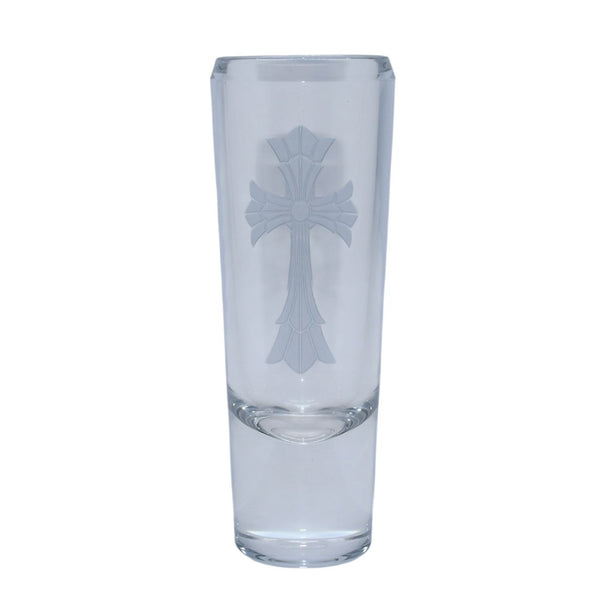 Very Good Condition CHROME HEARTS × Baccarat Cross Motif Glass Vase Clear Used 4a002320