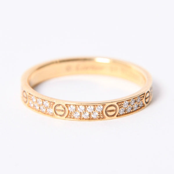 極美品 Cartier カルティエ ラブリング B4218000 750 ミニ 指輪 K18YG 750 サイズ51 中古 4a001392