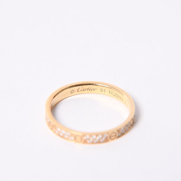 極美品 Cartier カルティエ ラブリング B4218000 750 ミニ 指輪 K18YG 750 サイズ51 中古 4a001392