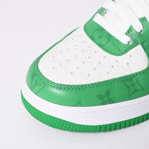 極美品 LOUIS VUITTON × NIKE ルイヴィトン ナイキ ヴァージルアブロー Air Force 1 Mid エアフォース1スニーカー グリーン サイズ8 中古 4a002115