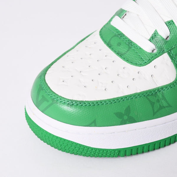 極美品 LOUIS VUITTON × NIKE ルイヴィトン ナイキ ヴァージルアブロー Air Force 1 Mid エアフォース1スニーカー グリーン サイズ8 中古 4a002115