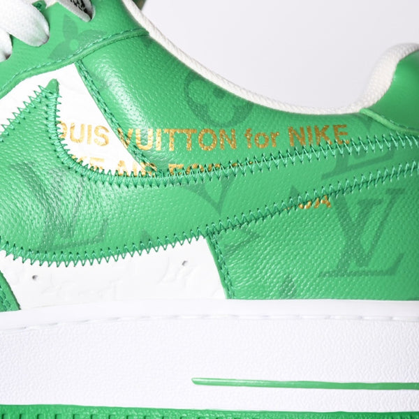 極美品 LOUIS VUITTON × NIKE ルイヴィトン ナイキ ヴァージルアブロー Air Force 1 Mid エアフォース1スニーカー グリーン サイズ8 中古 4a002115