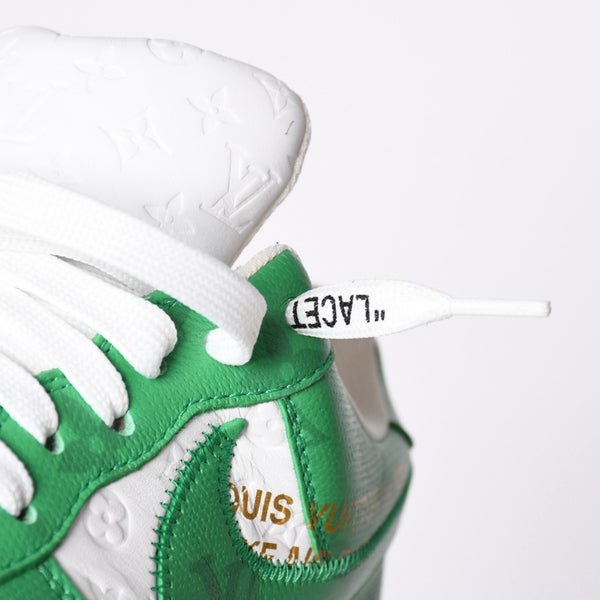 極美品 LOUIS VUITTON × NIKE ルイヴィトン ナイキ ヴァージルアブロー Air Force 1 Mid エアフォース1スニーカー グリーン サイズ8 中古 4a002115