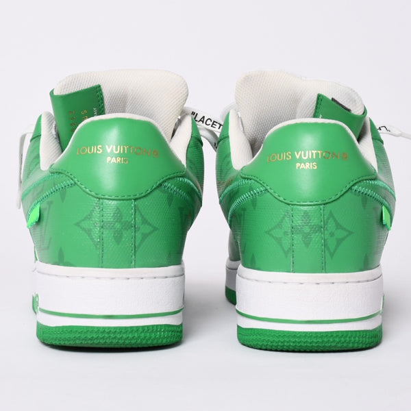 極美品 LOUIS VUITTON × NIKE ルイヴィトン ナイキ ヴァージルアブロー Air Force 1 Mid エアフォース1スニーカー グリーン サイズ8 中古 4a002115