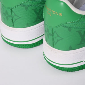 極美品 LOUIS VUITTON × NIKE ルイヴィトン ナイキ ヴァージルアブロー Air Force 1 Mid エアフォース1スニーカー グリーン サイズ8 中古 4a002115