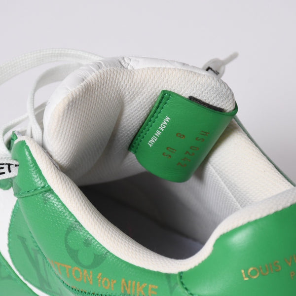 極美品 LOUIS VUITTON × NIKE ルイヴィトン ナイキ ヴァージルアブロー Air Force 1 Mid エアフォース1スニーカー グリーン サイズ8 中古 4a002115