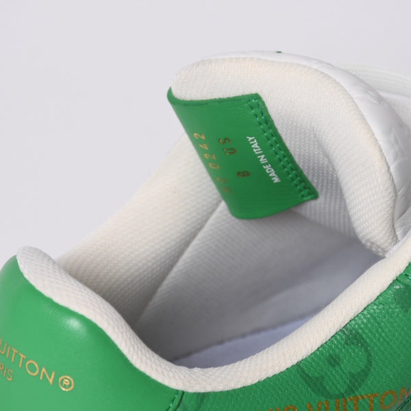 極美品 LOUIS VUITTON × NIKE ルイヴィトン ナイキ ヴァージルアブロー Air Force 1 Mid エアフォース1スニーカー グリーン サイズ8 中古 4a002115