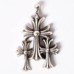 Very good condition CHROME HEARTS Triple Cross 3CH CRS SML 3CH Cross Silver Pendant Top Silver 925 Used 4a002358