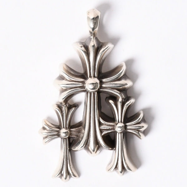 Very good condition CHROME HEARTS Triple Cross 3CH CRS SML 3CH Cross Silver Pendant Top Silver 925 Used 4a002358