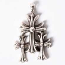 画像をギャラリービューアに読み込む, 極美品 CHROME HEARTS クロムハーツ トリプルクロス 3CH CRS SML 3CH クロス シルバーペンダントトップ シルバー 925 中古 4a002358