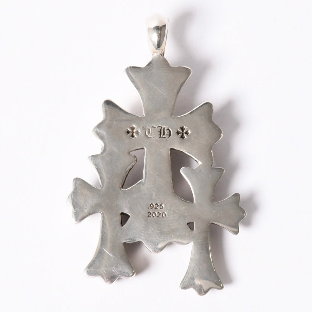 極美品 CHROME HEARTS クロムハーツ トリプルクロス 3CH CRS SML 3CH クロス シルバーペンダントトップ シルバー 925 中古 4a002358