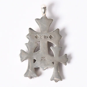 Very good condition CHROME HEARTS Triple Cross 3CH CRS SML 3CH Cross Silver Pendant Top Silver 925 Used 4a002358