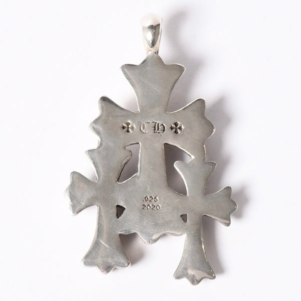 Very good condition CHROME HEARTS Triple Cross 3CH CRS SML 3CH Cross Silver Pendant Top Silver 925 Used 4a002358