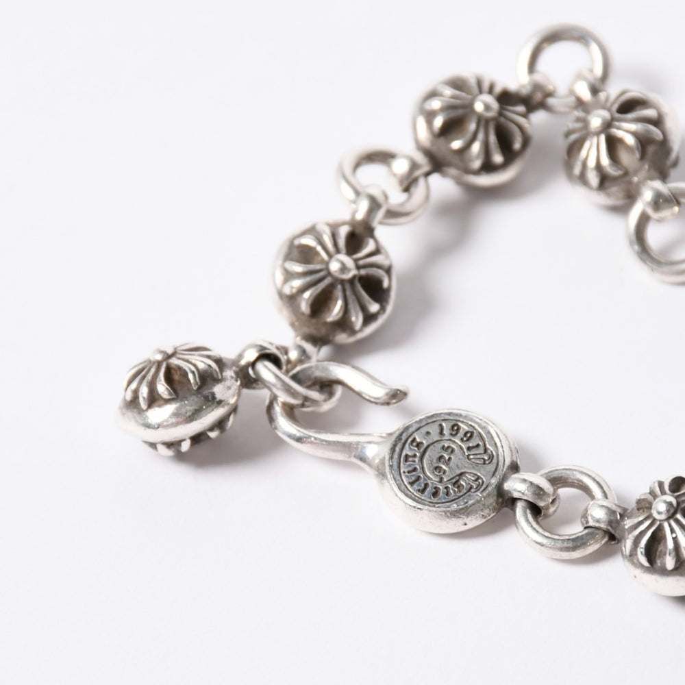 CHROME HEARTS クロムハーツ #2 CROSSBALL #2 クロスボール ブレスレット 重量約67.97g 1991/.925刻印 10LINK 美品 中古 4a001905