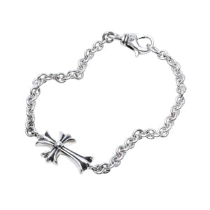 New and unused CHROME HEARTS Tiny CH Cross Chain Bracelet Tiny CH Cross Silver 925 Accessory Bracelet NE Chain 13.01g Used 4a002043