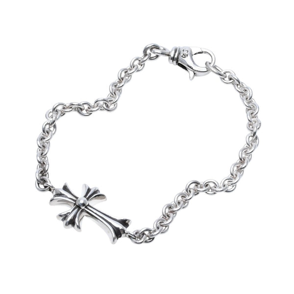 New and unused CHROME HEARTS Tiny CH Cross Chain Bracelet Tiny CH Cross Silver 925 Accessory Bracelet NE Chain 13.01g Used 4a002043