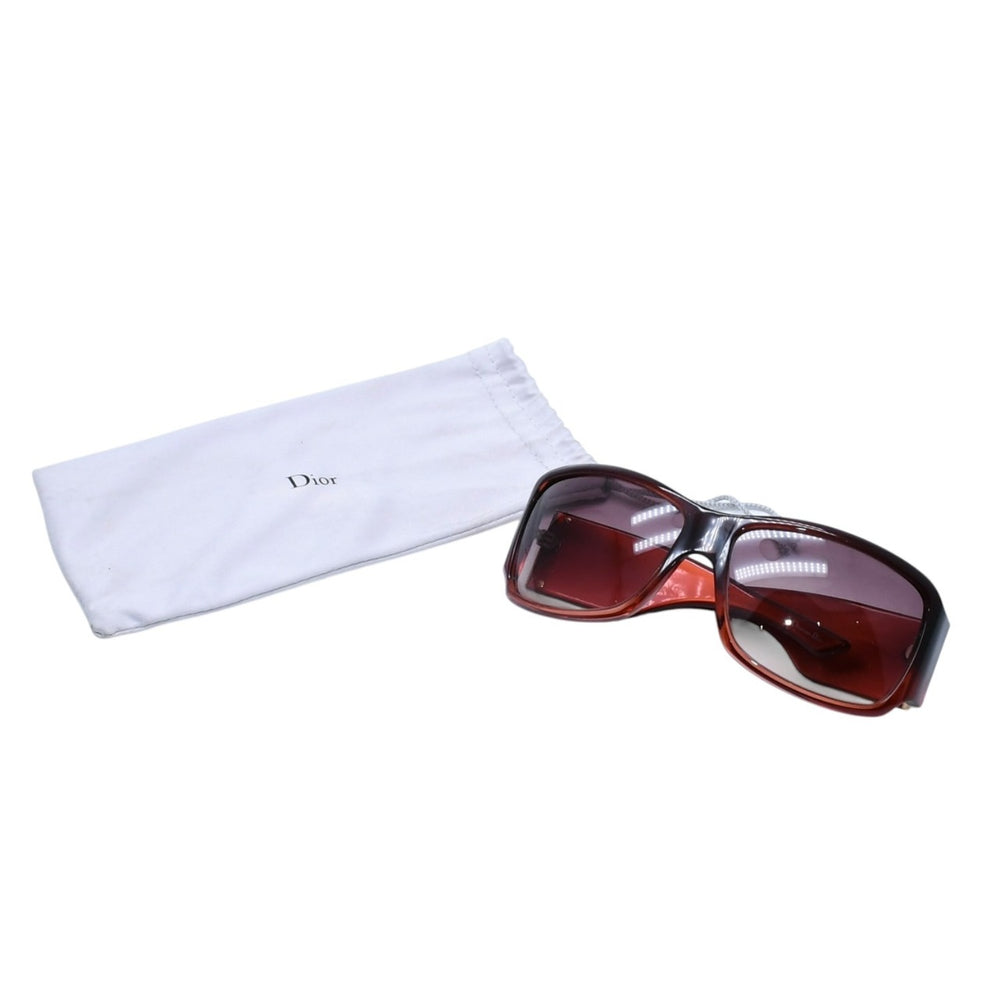 Very Good Condition Christian Dior Shaded 1 Gradient Sunglasses D Logo Brown Bordeaux Gold Hardware Glasses QJPS2 Used 4a002323