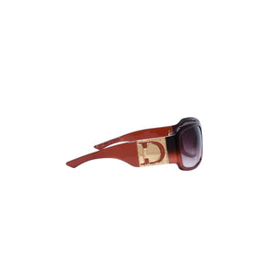 極美品 Christian Dior クリスチャンディオール Shaded 1グラデーションサングラス Dロゴ ブラウン ボルドー ゴールド金具 メガネ QJPS2 中古 4a002323