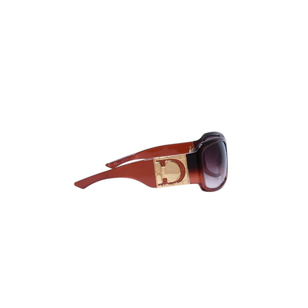 極美品 Christian Dior クリスチャンディオール Shaded 1グラデーションサングラス Dロゴ ブラウン ボルドー ゴールド金具 メガネ QJPS2 中古 4a002323