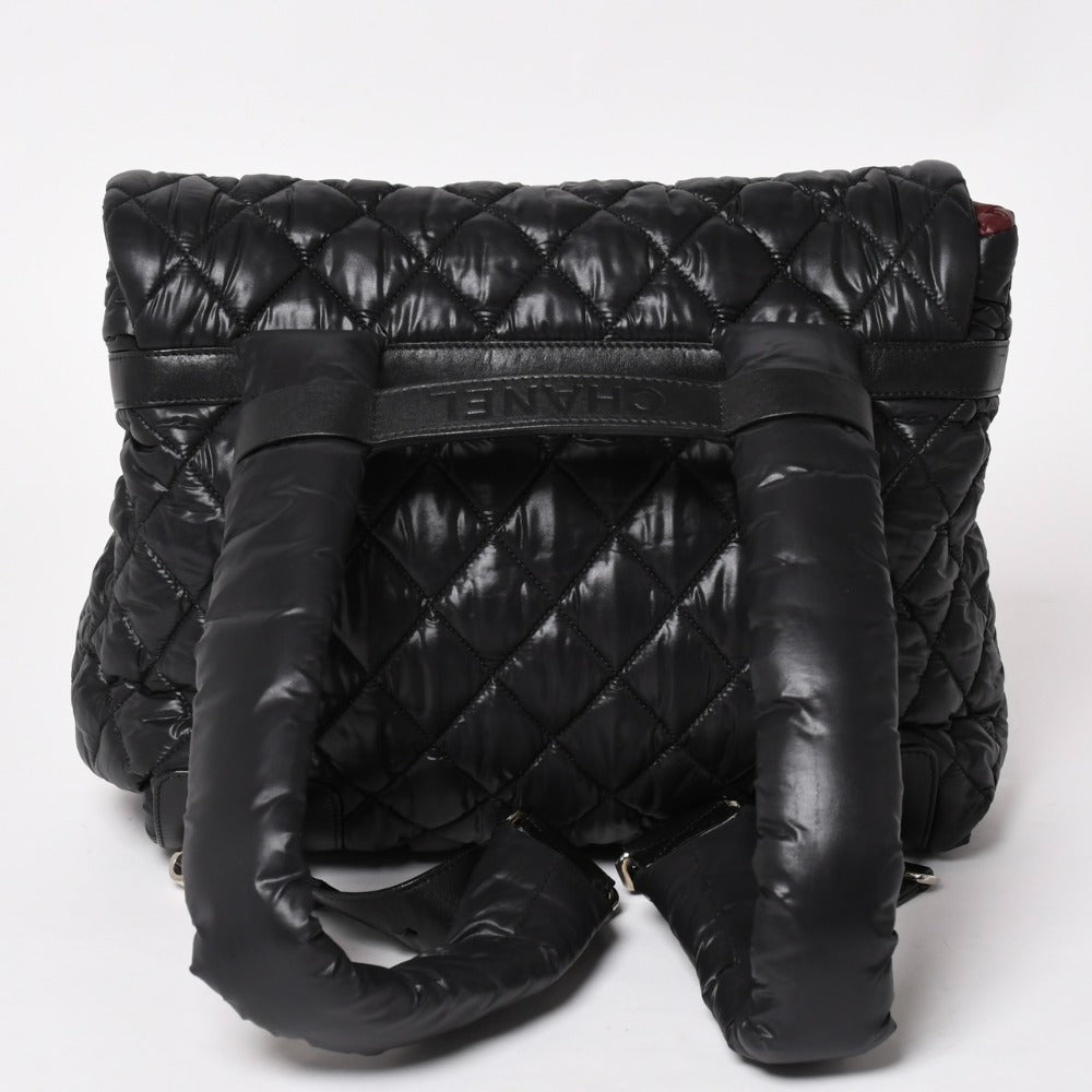 極美品 CHANEL シャネル コココクーン リュック デイパック 13番台 イタリア製 レザー ブラック シルバー金具 中古 4a003535