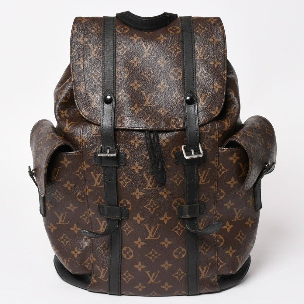 LOUIS VUITTON ルイヴィトン クリストファー MM リュック バックパック M43735 モノグラムマカサー PVC レザー 美品 中古 4a003281