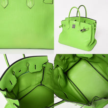 画像をギャラリービューアに読み込む, 極美品 HERMES エルメス BIRKIN バーキン35 アップルグリーン シルバー金具 トゴ ハンドバッグ 中古 4a003558
