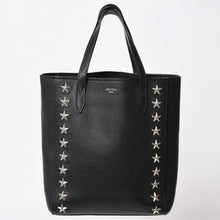 画像をギャラリービューアに読み込む, JIMMY CHOO ジミーチュウ ブラック レザー シルバースタッズ スタースタッズ ハンドバッグ 美品 中古 4a002510