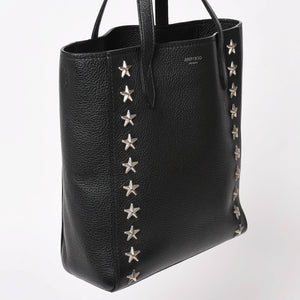 JIMMY CHOO Jimmy Choo Black Leather Silver Studded Star Studded Handbag Good Condition Used 4a002510