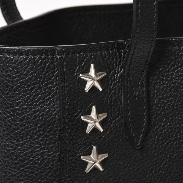 JIMMY CHOO Jimmy Choo Black Leather Silver Studded Star Studded Handbag Good Condition Used 4a002510