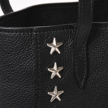 画像をギャラリービューアに読み込む, JIMMY CHOO ジミーチュウ ブラック レザー シルバースタッズ スタースタッズ ハンドバッグ 美品 中古 4a002510