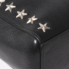画像をギャラリービューアに読み込む, JIMMY CHOO ジミーチュウ ブラック レザー シルバースタッズ スタースタッズ ハンドバッグ 美品 中古 4a002510