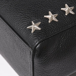 JIMMY CHOO Jimmy Choo Black Leather Silver Studded Star Studded Handbag Good Condition Used 4a002510