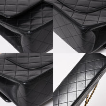 Load image into Gallery viewer, 極美品 CHANEL シャネル マトラッセ25 Wフラップ Wチェーンショルダーバッグ 1番台 ココマーク ラムスキン ブラック ゴールド金具 中古 4a003554
