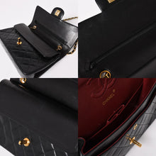 Load image into Gallery viewer, 極美品 CHANEL シャネル マトラッセ25 Wフラップ Wチェーンショルダーバッグ 1番台 ココマーク ラムスキン ブラック ゴールド金具 中古 4a003554