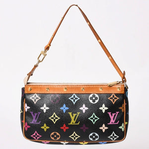 LOUIS VUITTON ルイヴィトン ポシェットアクセソワール アクセサリーポーチ M92648 モノグラム マルチカラー ブラック 美品 中古 4a003286