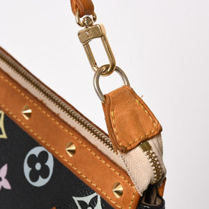 LOUIS VUITTON ルイヴィトン ポシェットアクセソワール アクセサリーポーチ M92648 モノグラム マルチカラー ブラック 美品 中古 4a003286