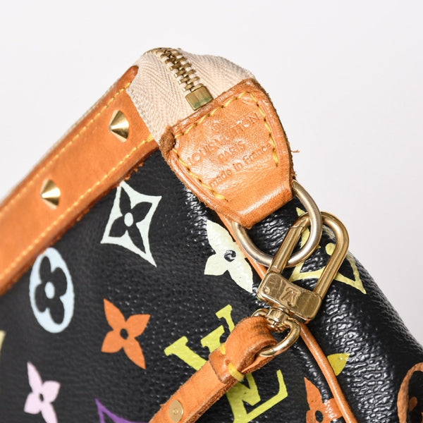 LOUIS VUITTON ルイヴィトン ポシェットアクセソワール アクセサリーポーチ M92648 モノグラム マルチカラー ブラック 美品 中古 4a003286