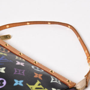 LOUIS VUITTON ルイヴィトン ポシェットアクセソワール アクセサリーポーチ M92648 モノグラム マルチカラー ブラック 美品 中古 4a003286