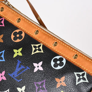 LOUIS VUITTON ルイヴィトン ポシェットアクセソワール アクセサリーポーチ M92648 モノグラム マルチカラー ブラック 美品 中古 4a003286