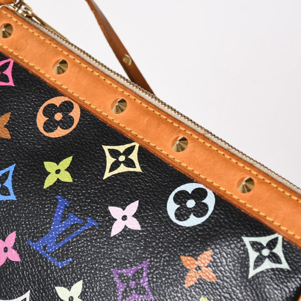 LOUIS VUITTON ルイヴィトン ポシェットアクセソワール アクセサリーポーチ M92648 モノグラム マルチカラー ブラック 美品 中古 4a003286