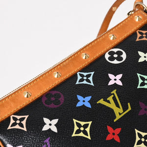 LOUIS VUITTON ルイヴィトン ポシェットアクセソワール アクセサリーポーチ M92648 モノグラム マルチカラー ブラック 美品 中古 4a003286