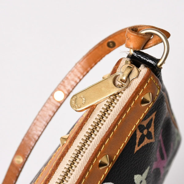 LOUIS VUITTON ルイヴィトン ポシェットアクセソワール アクセサリーポーチ M92648 モノグラム マルチカラー ブラック 美品 中古 4a003286