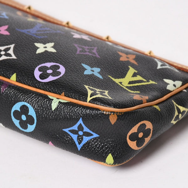 LOUIS VUITTON ルイヴィトン ポシェットアクセソワール アクセサリーポーチ M92648 モノグラム マルチカラー ブラック 美品 中古 4a003286