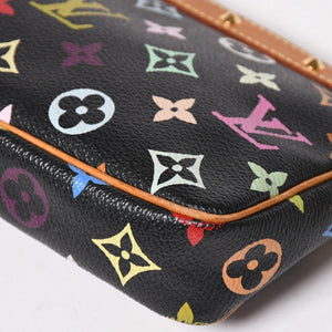 LOUIS VUITTON ルイヴィトン ポシェットアクセソワール アクセサリーポーチ M92648 モノグラム マルチカラー ブラック 美品 中古 4a003286