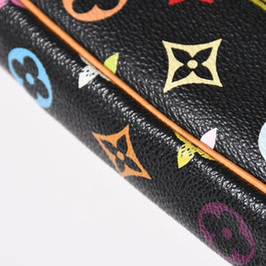 LOUIS VUITTON ルイヴィトン ポシェットアクセソワール アクセサリーポーチ M92648 モノグラム マルチカラー ブラック 美品 中古 4a003286
